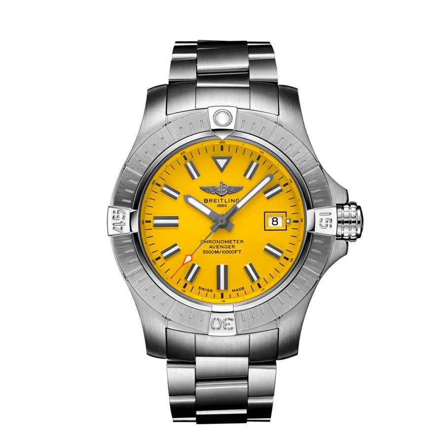 A1731910111X1-Breitling A1731910111X1 Avenger Yellow Dial Watch