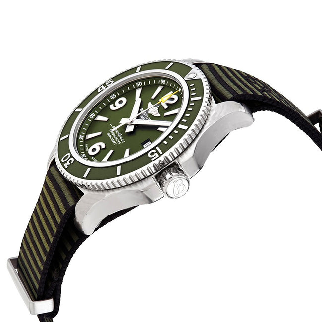 A17367A11L1W1-Breitling Men's A17367A11L1W1 Superocean II Green Dial Watch