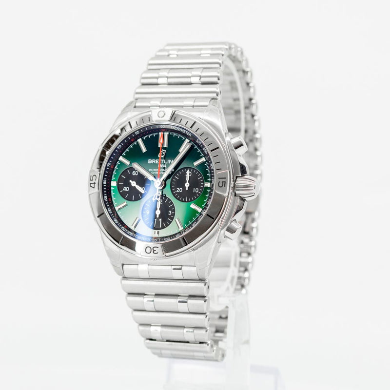 AB0134101L1A1-Breitling Men's AB0134101L1A1 Chronomat Green Dial Watch