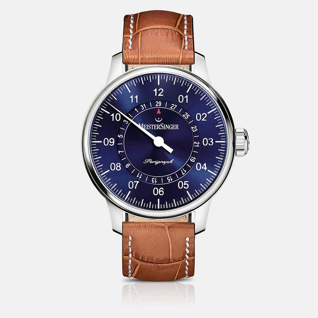 AM1008-Meistersinger Men's AM1008 Perigraph Sunburst Blue Auto