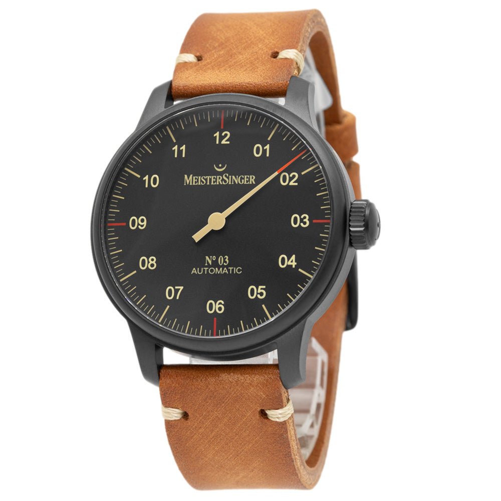 AM902BL- Meistersinger Men's AM902BL N° 03 Black Line Auto