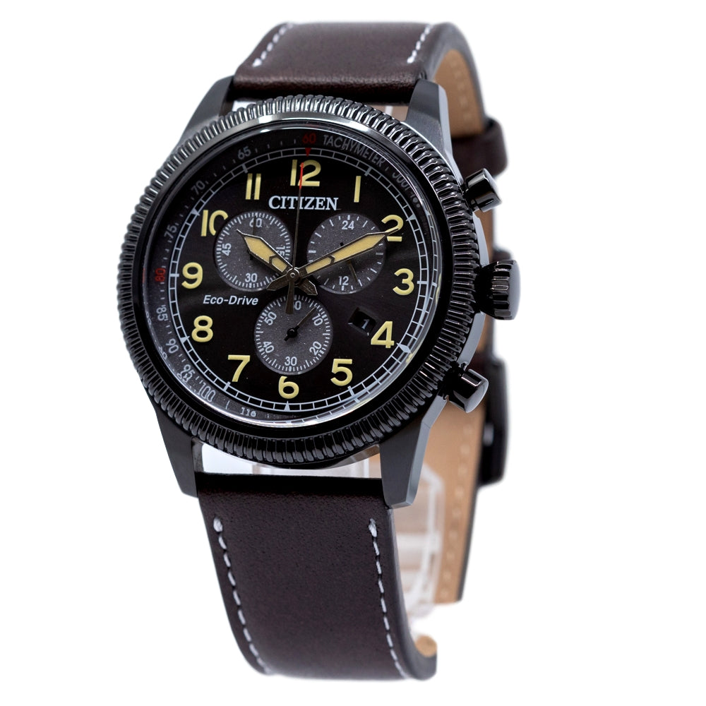 AT2465-18E-Citizen Men's AT2465-18E Aviator Chrono Black Dial Watch