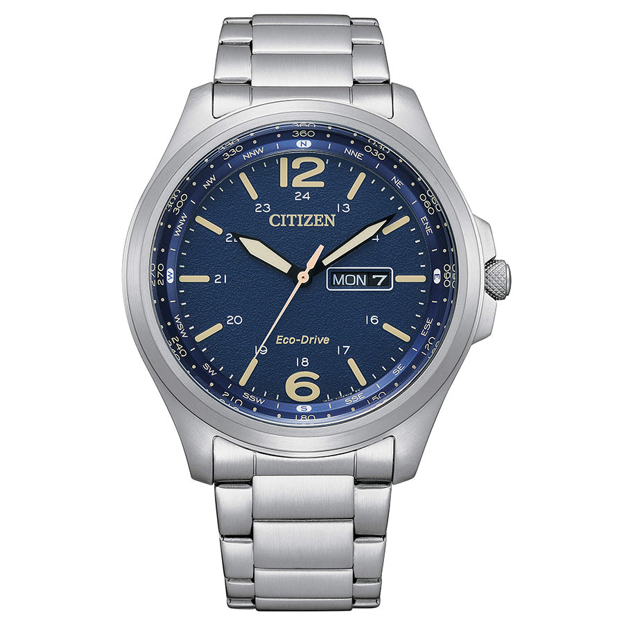 AW0110-82L-Citizen Men's AW0110-82L Eco Drive Blue Dial Watch