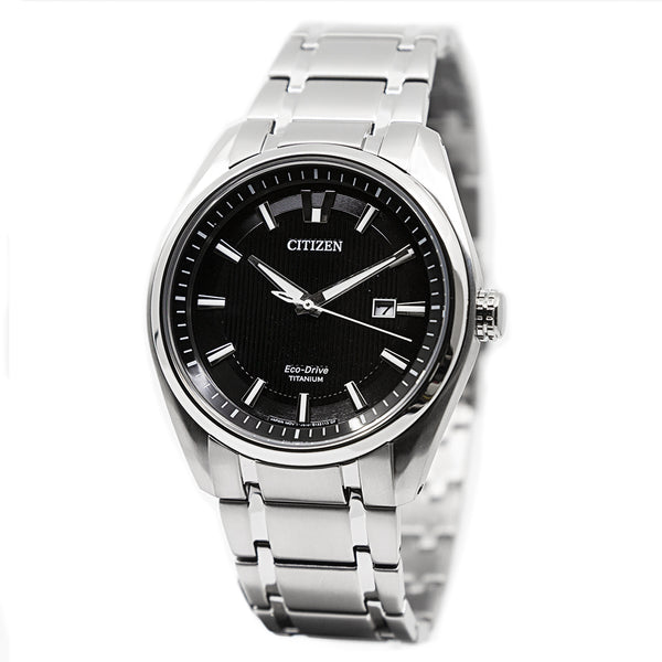 Citizen Mens AW1240 57E Super Titanium 1240 Black Dial