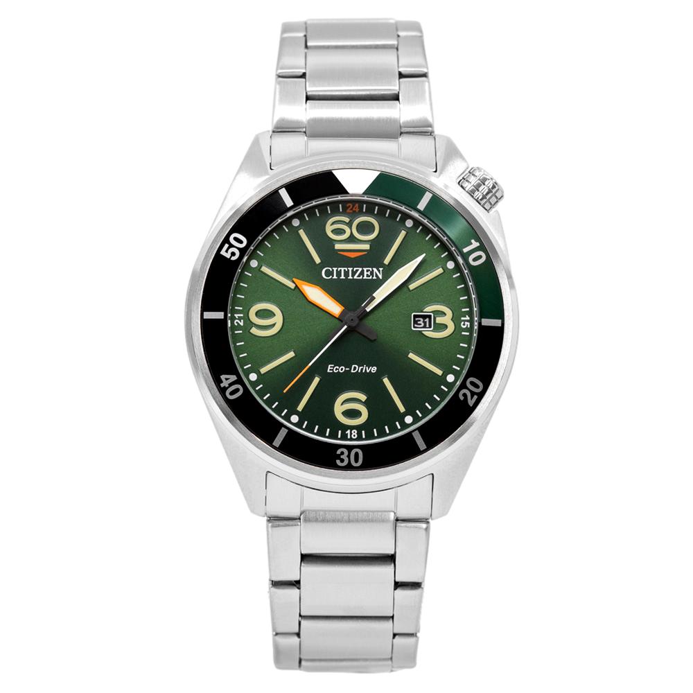 AW1718-88X-Citizen Man's AW1718-88X Seaplane Green Dial  Watch