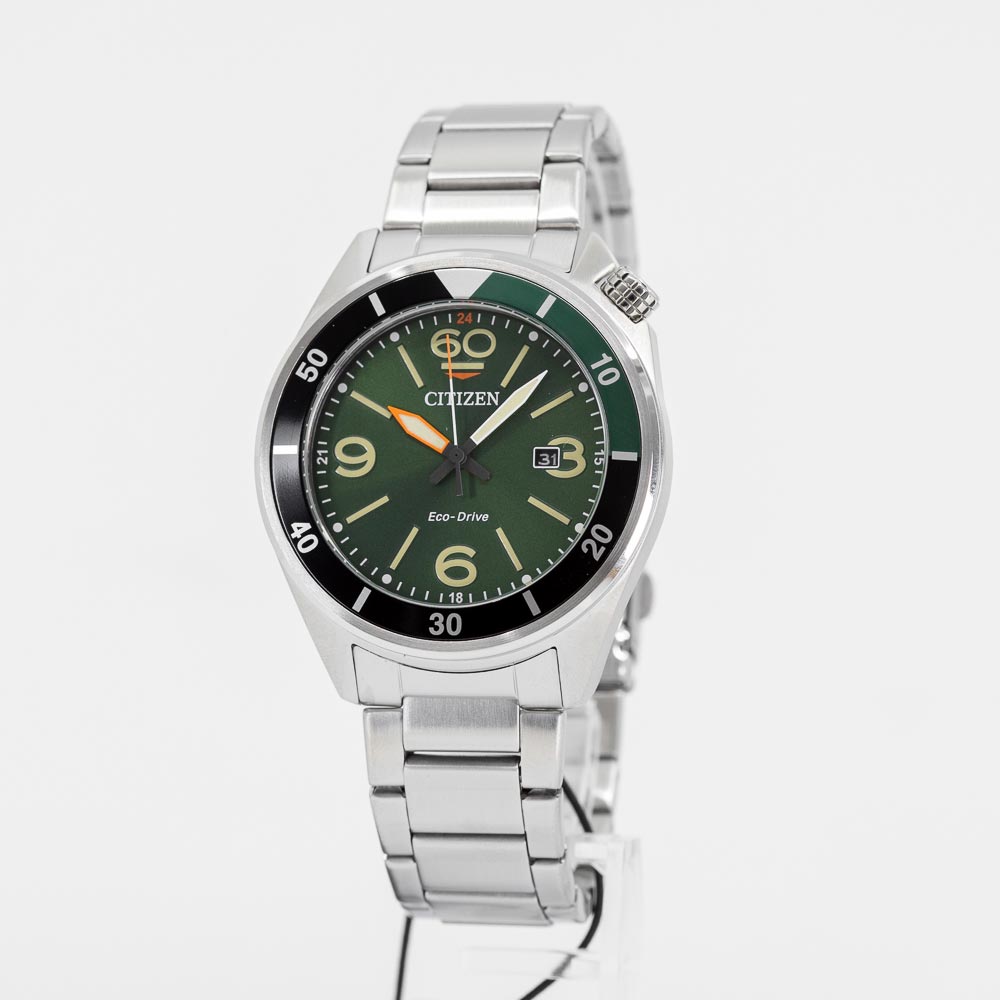 AW1718-88X-Citizen Man's AW1718-88X Seaplane Green Dial  Watch