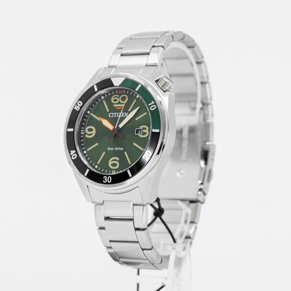 AW1718-88X-Citizen Man's AW1718-88X Seaplane Green Dial  Watch
