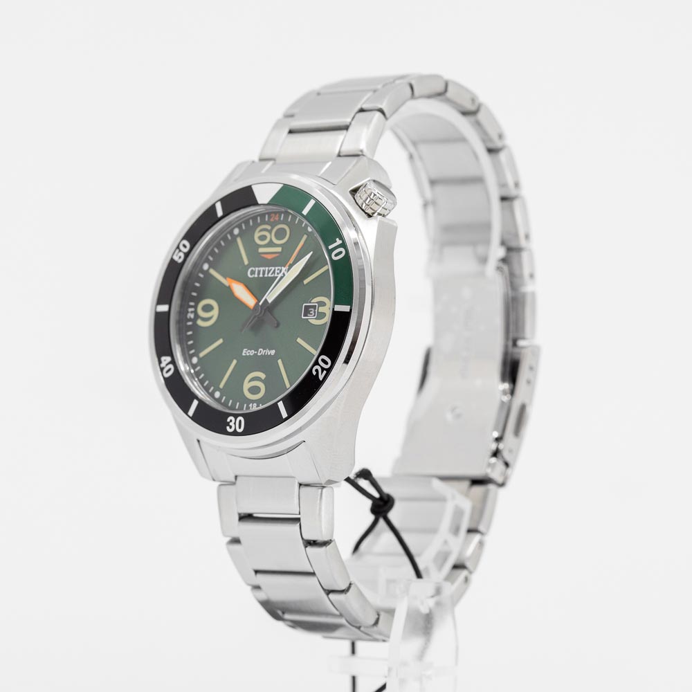 AW1718-88X-Citizen Man's AW1718-88X Seaplane Green Dial  Watch