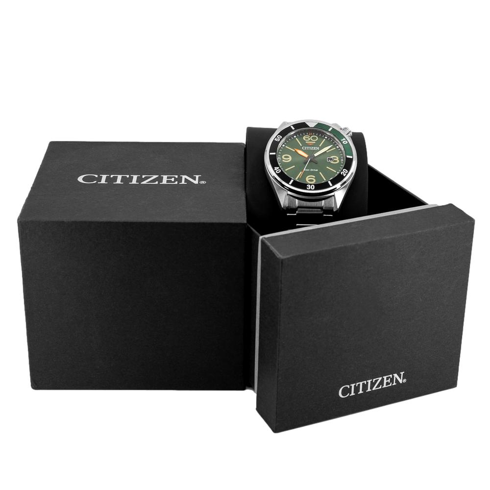 AW1718-88X-Citizen Man's AW1718-88X Seaplane Green Dial  Watch