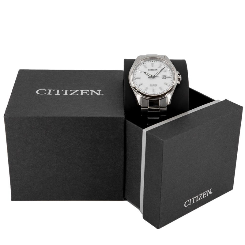 White Dial Titanium Watch Citizen Men\'s BM7470-84A
