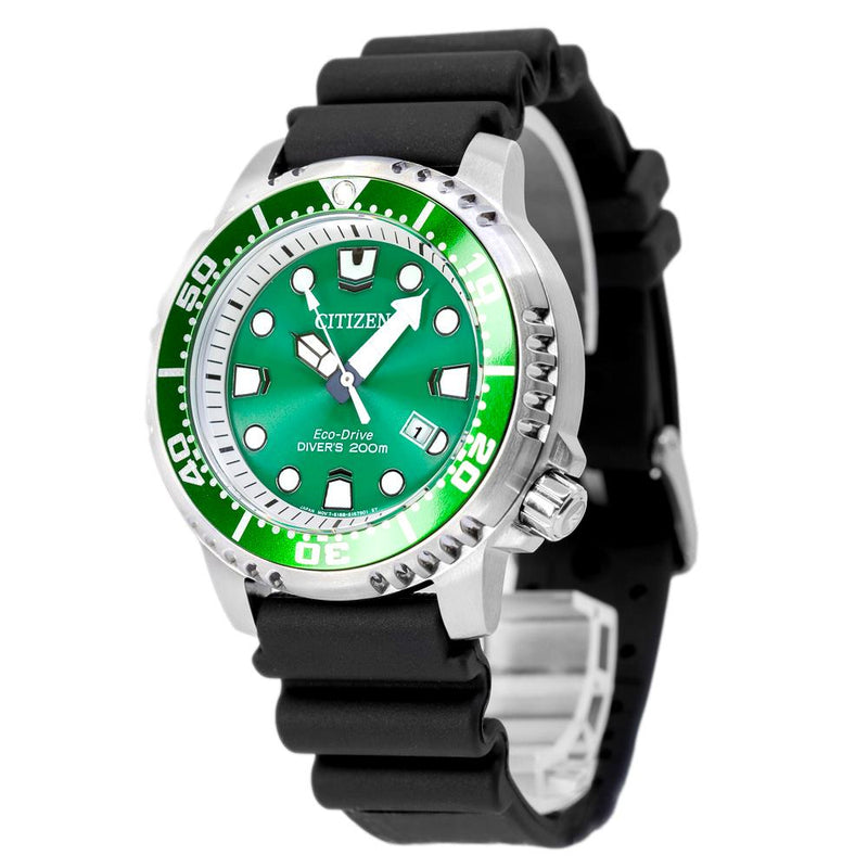 BN0158-18X-Citizen Men's BN0158-18X Diver's Eco-Drive Green Dial Watch