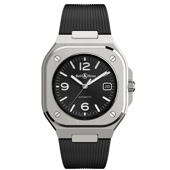BR05A-BL-ST/SRB-Bell&Ross Men's BR05A-BL-ST/SRB Black Dial Watch
