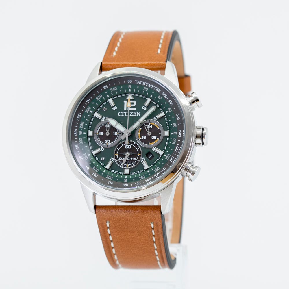 Citizen Men s CA4470 15X Aviator Chrono Green Dial Watch