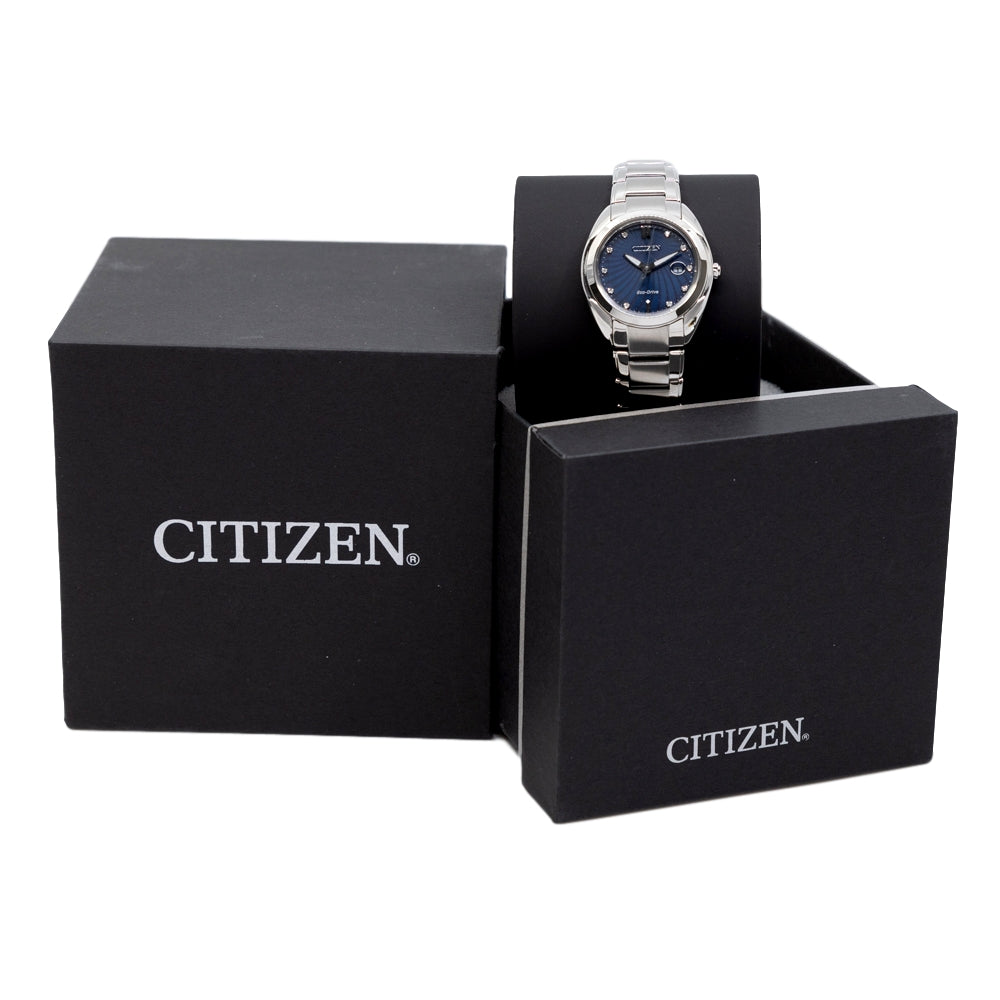 EM0310-61L-Citizen Ladies EM0310-61L Blue Dial Diamonds Watch