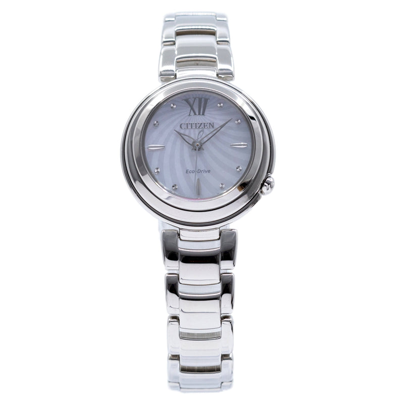 EM0331-52D-Citizen Ladies EM0331-52D White Dial Diamonds Watch