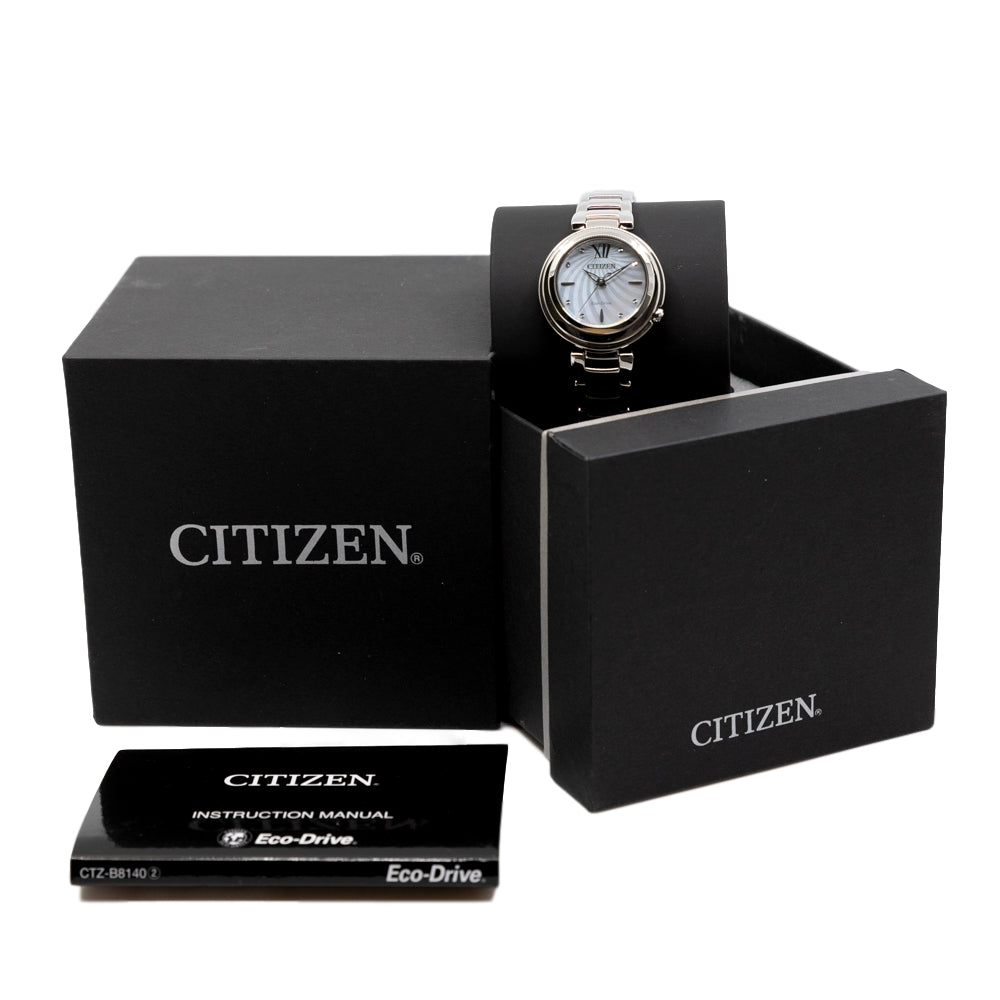 EM0331-52D-Citizen Ladies EM0331-52D White Dial Diamonds Watch