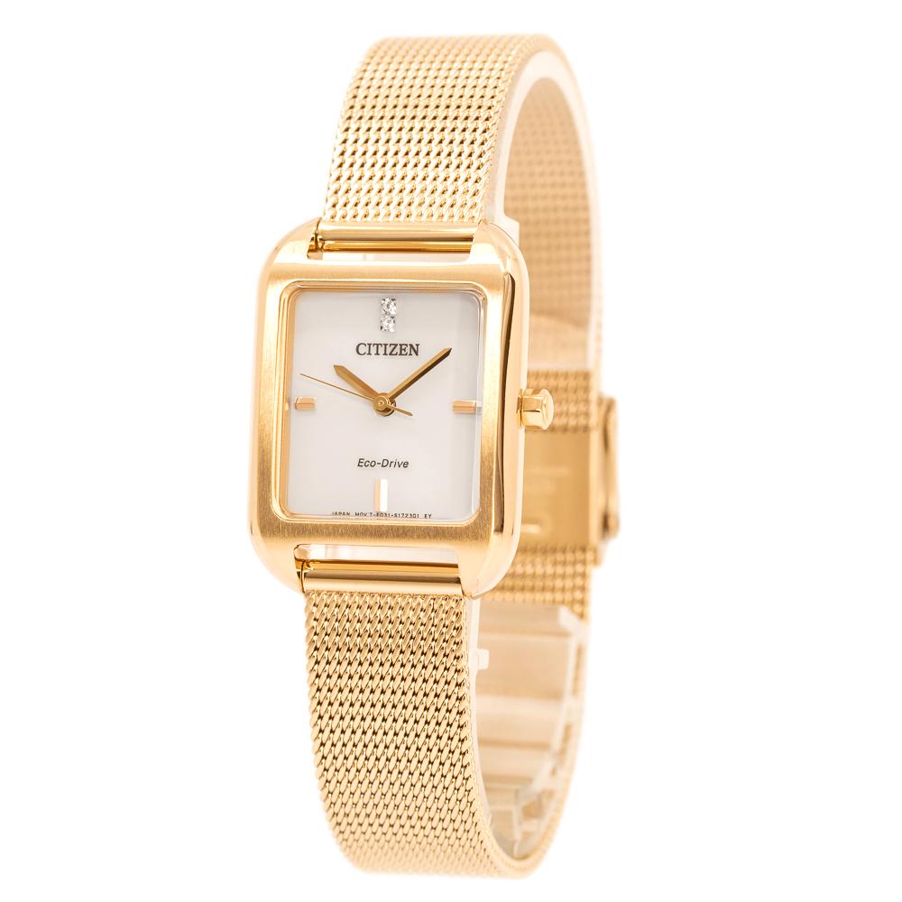 EM0493-85P-Citizen Ladies EM0493-85P Eco-Drive Pink Gold PVD Watch