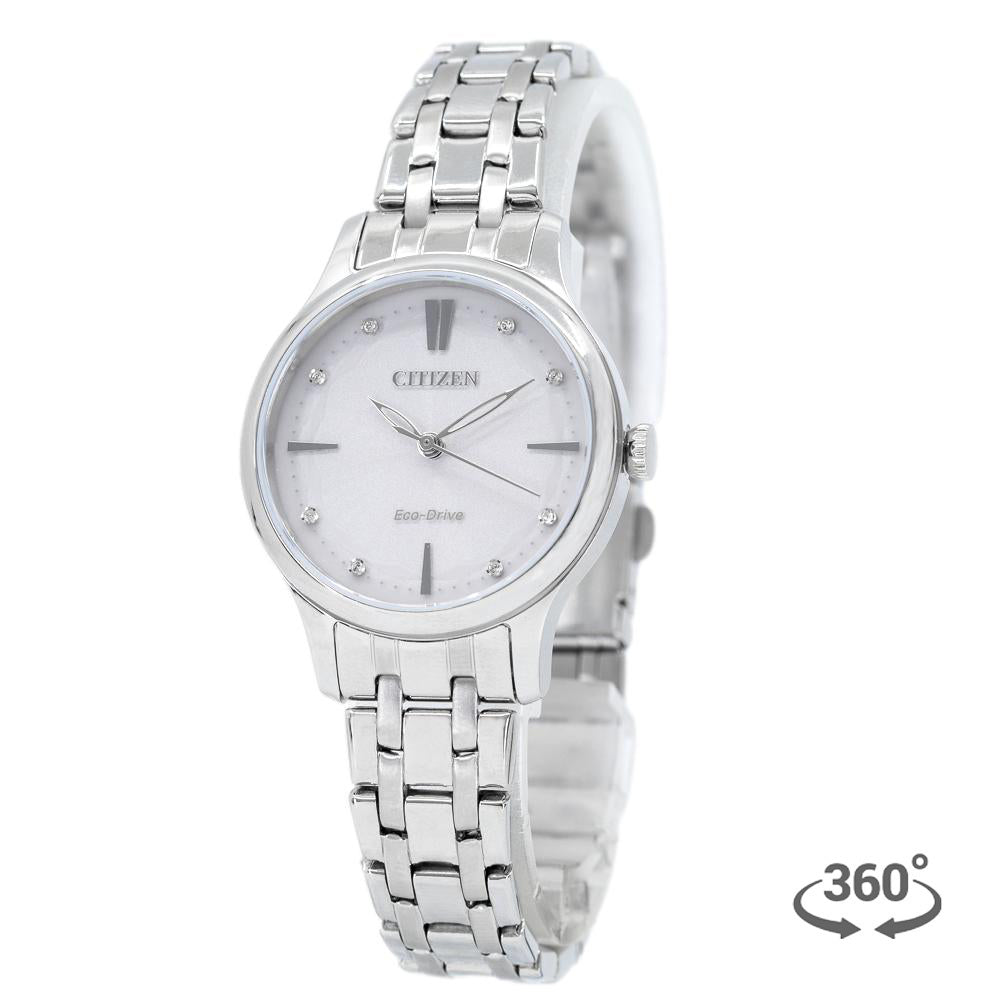 EM0890-85A-Citizen Ladies EM0890-85A Dress Crystals Dial Watch