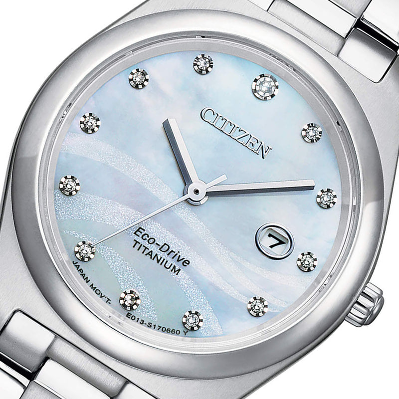 EW2600-83D-Citizen Ladies EW2600-83D Super Titanium Diamond Set Watch