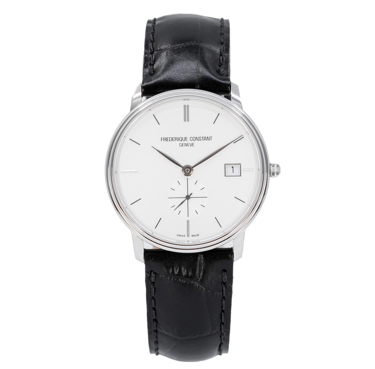 FC-245S4S6-Frederique Consta FC-245S4S SlimLine Silver Dial Watch