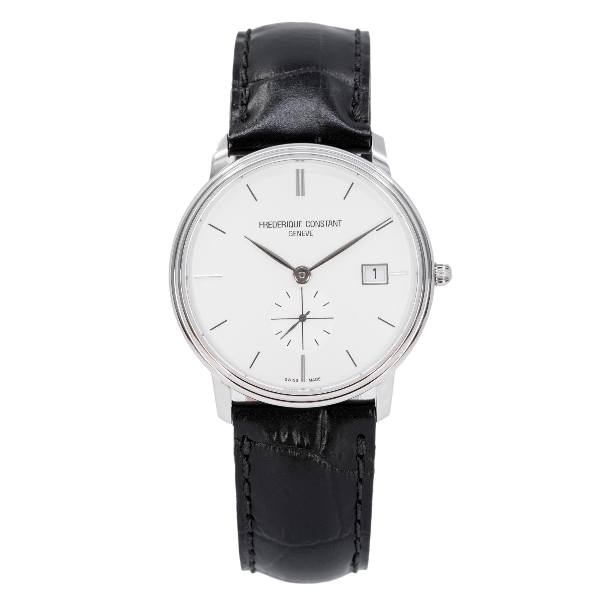 FC-245S4S6-Frederique Consta FC-245S4S SlimLine Silver Dial Watch