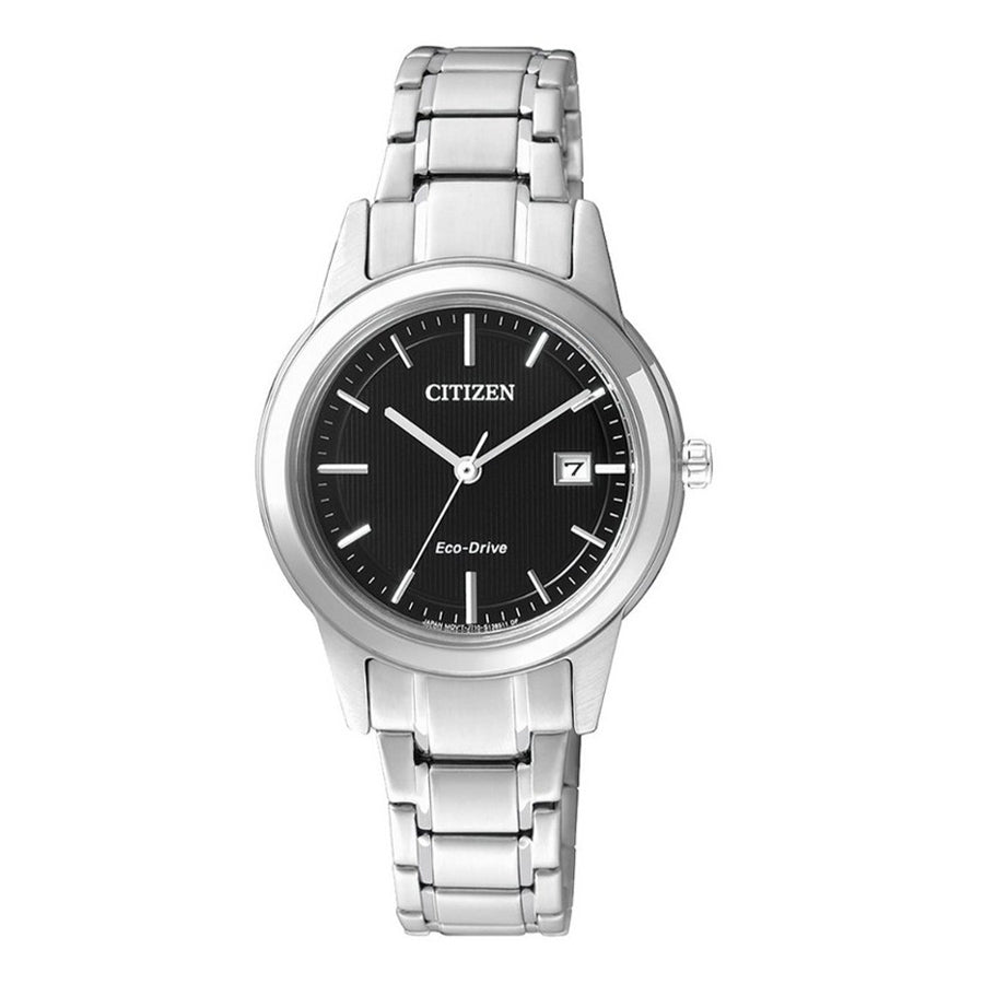 FE1081-59E-Citizen Ladies FE1081-59E Eco-Drive Black Dial Watch