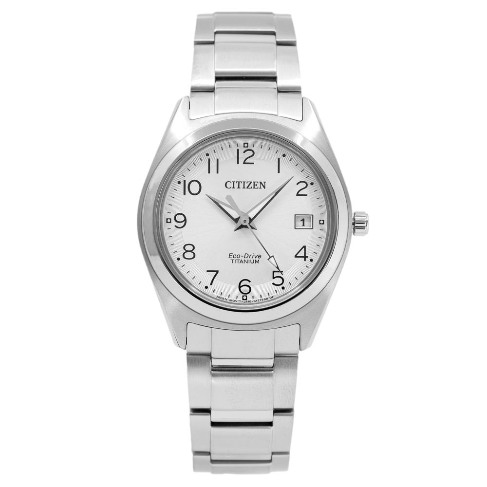 FE6150-85A-Citizen Ladies FE6150-85A Super Titanium Silver Dial Watch