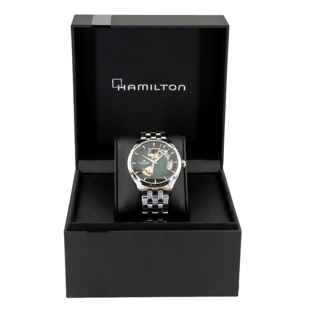 H32675160-Hamilton H32675160 Jazz Master Open Heart Green Dial Watch