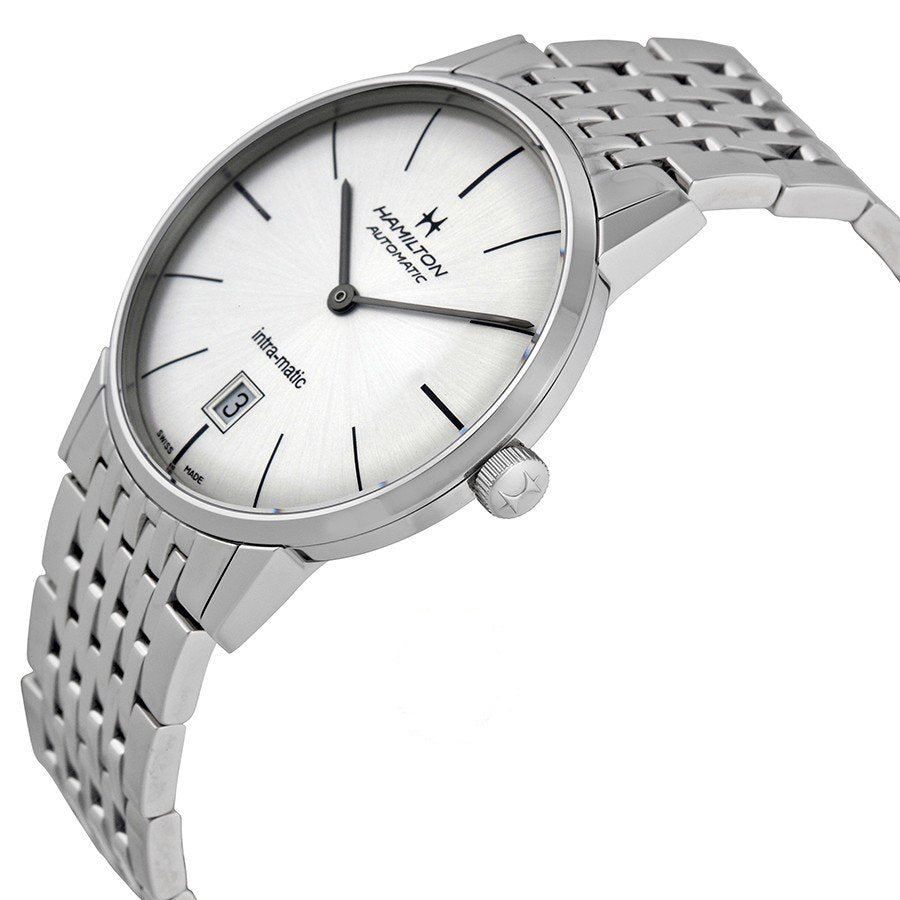H38455151-Hamilton Men's H38455151 Intra-Matic Silver Dial Watch