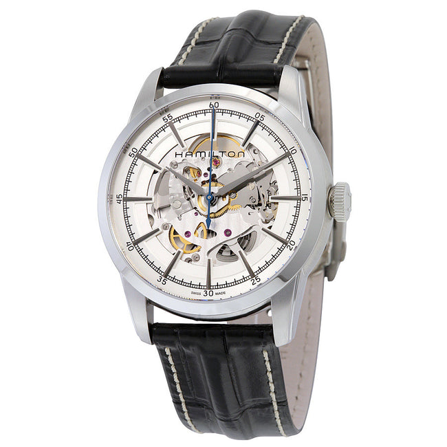 H40655751-Hamilton  H40655751 Railroad Silver Skeleton Watch