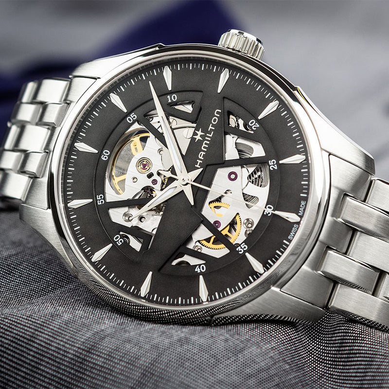 H42535180-Hamilton Men's H42535180 Jazzmaster Skeleton Watch