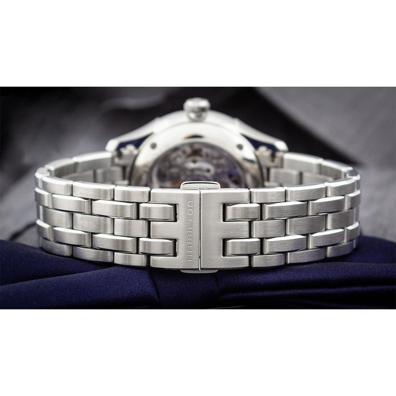 H42535180-Hamilton Men's H42535180 Jazzmaster Skeleton Watch