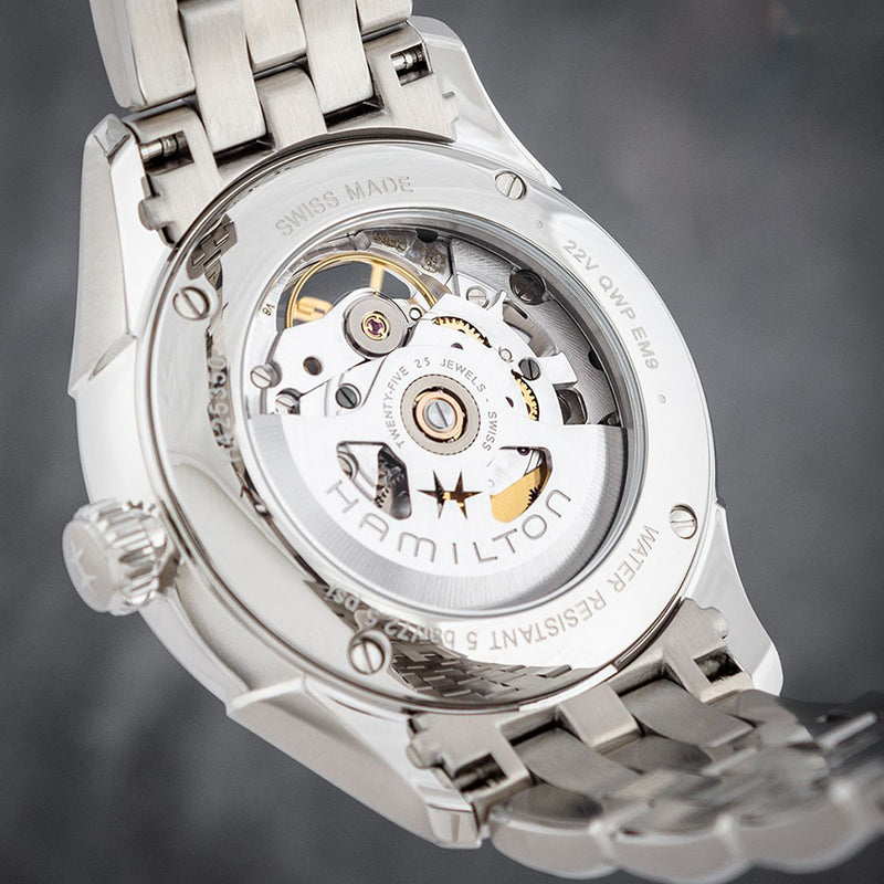 H42535180-Hamilton Men's H42535180 Jazzmaster Skeleton Watch