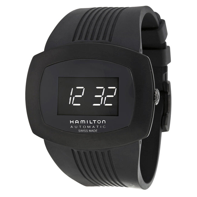 H52585339-Hamilton Men's H52585339 Pulsomatic Digital Black Ion Watch