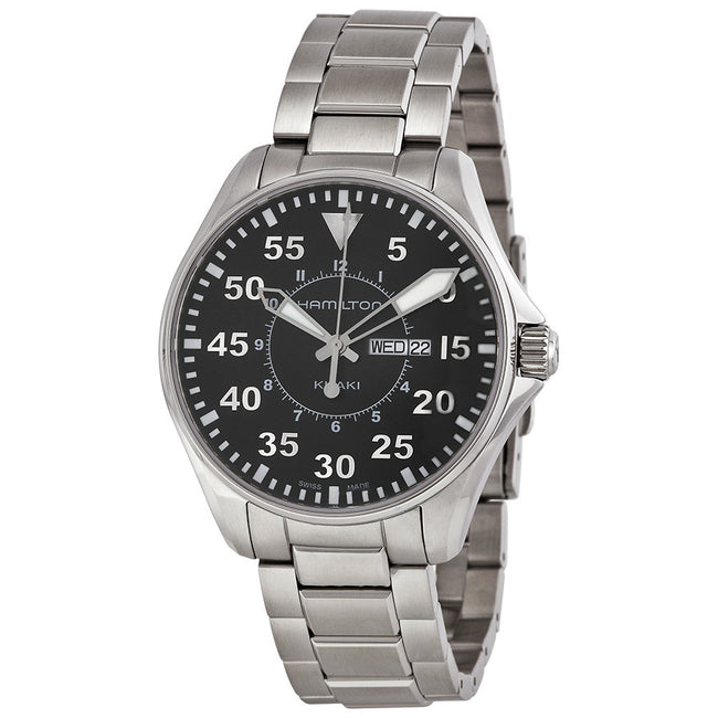 H64611135-Hamilton Men's H64611135 Khaki Pilot Black DIal Watch