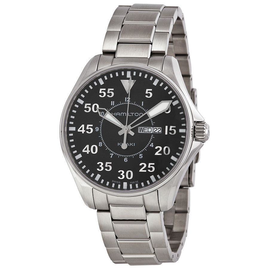 H64611135-Hamilton Men's H64611135 Khaki Pilot Black DIal Watch