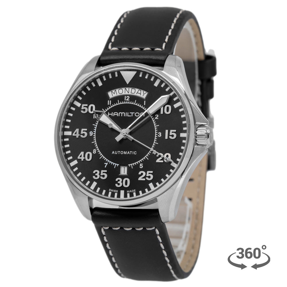 H64615735-Hamilton Men's H64615735 Khaki Aviation Pilot Day Date Watch