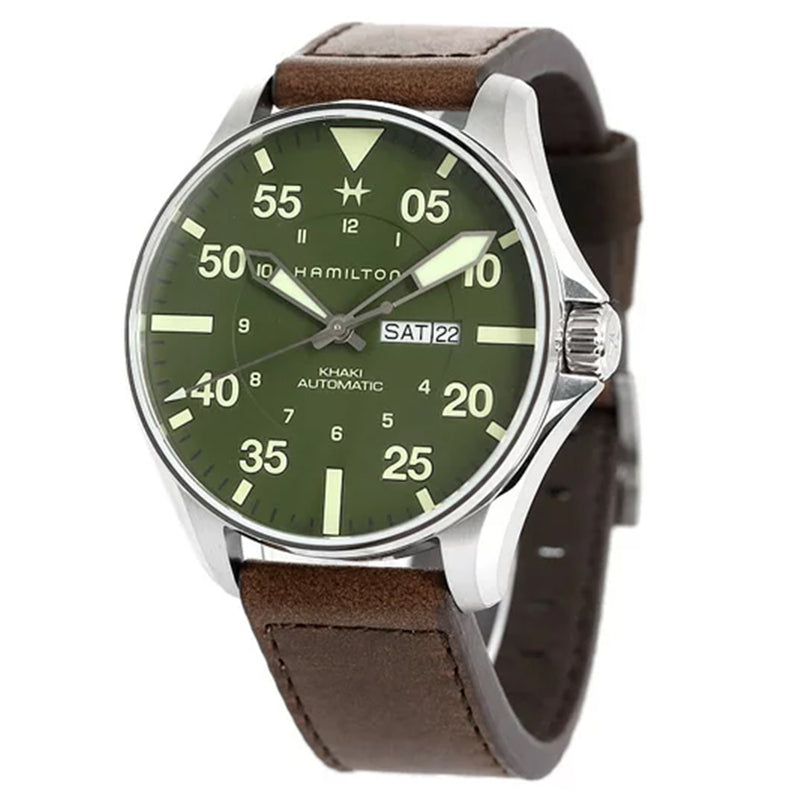 H64735561-Hamilton H64735561 Khaki Aviation Pilot SCHOTT NYC Lt.Ed