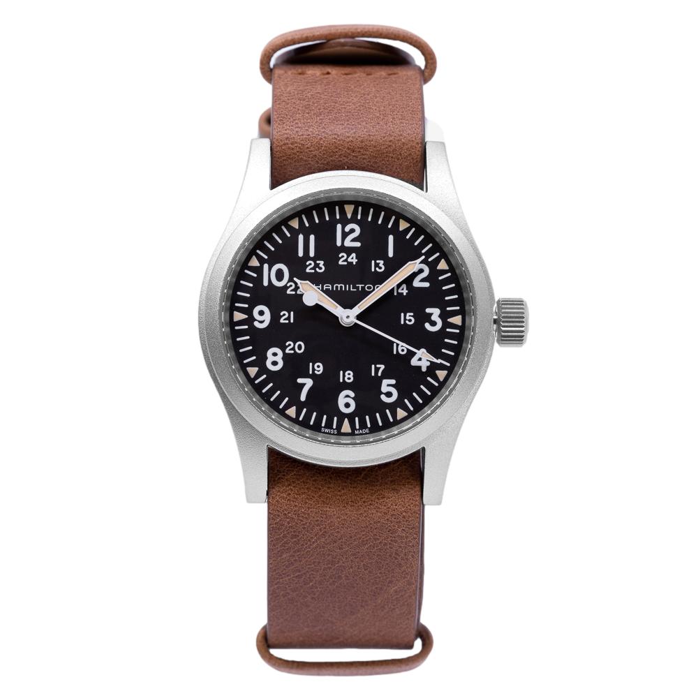 H69439531-Hamilton Men's H69439531 Khaki Field Black Dial Watch