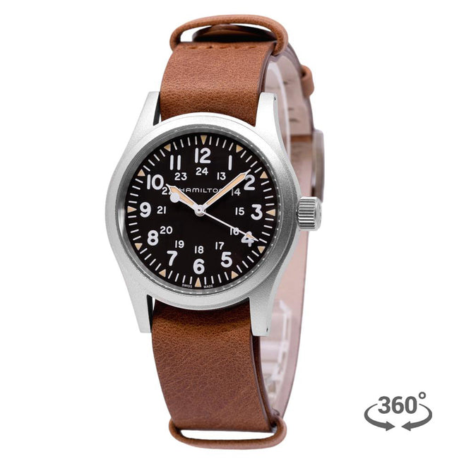 H69439531-Hamilton Men's H69439531 Khaki Field Black Dial Watch