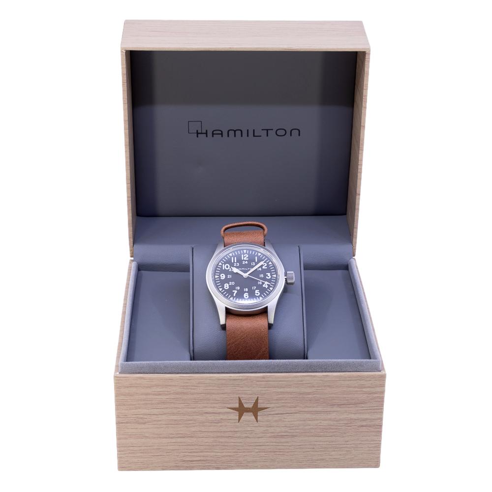 H69439531-Hamilton Men's H69439531 Khaki Field Black Dial Watch