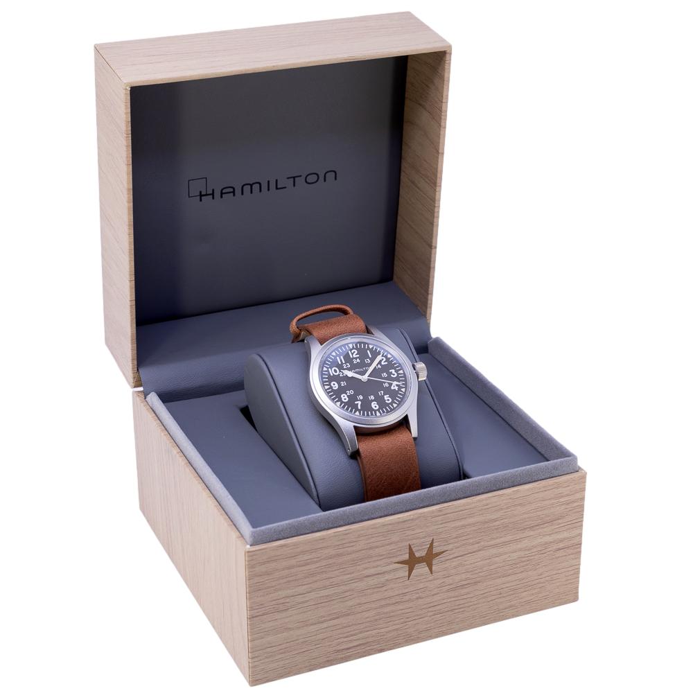 Hamilton khaki field automatic black dial men's watch online h70555533