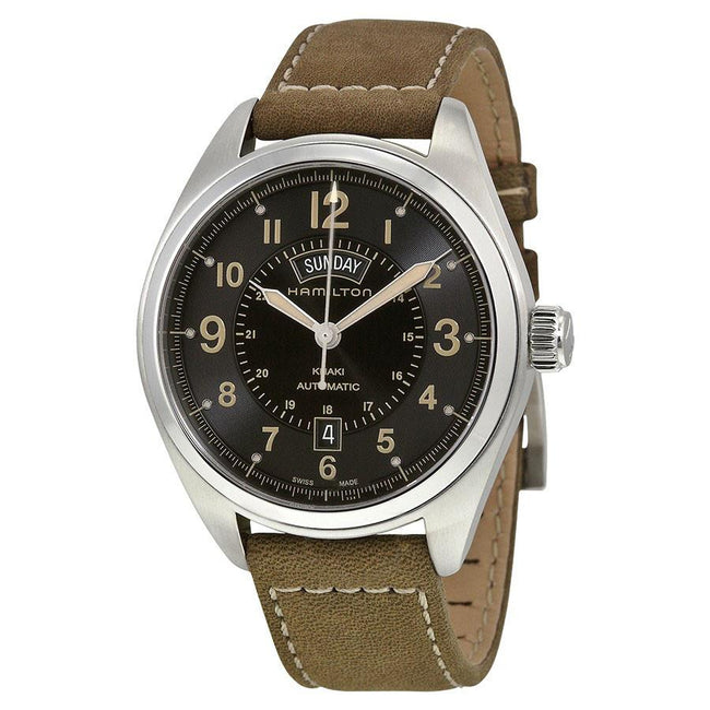 H70505833-Hamilton Men's H70505833 Khaki Field Day Black Dial Watch
