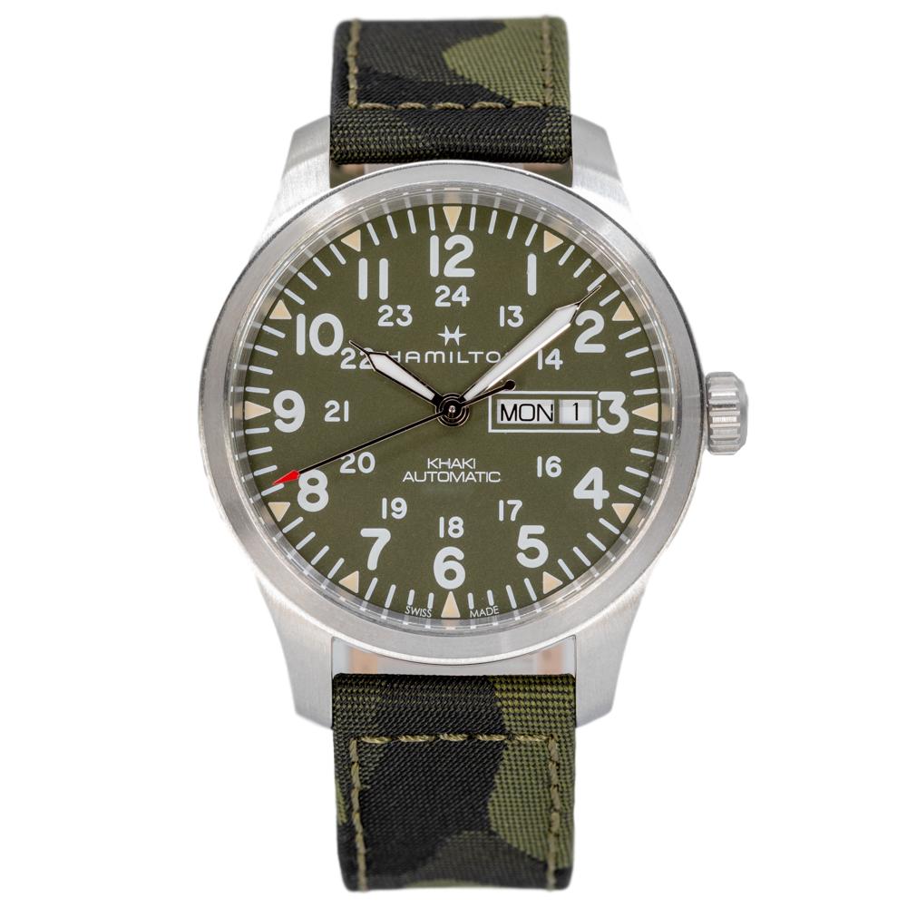 H70535061-Hamilton Men's H70535061 Khaki Field Day Date Auto Watch