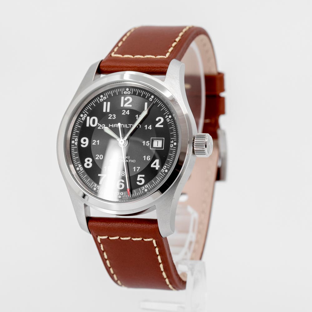 H70555533-Hamilton Men's H70555533 Khaki Field Black Dial Watch
