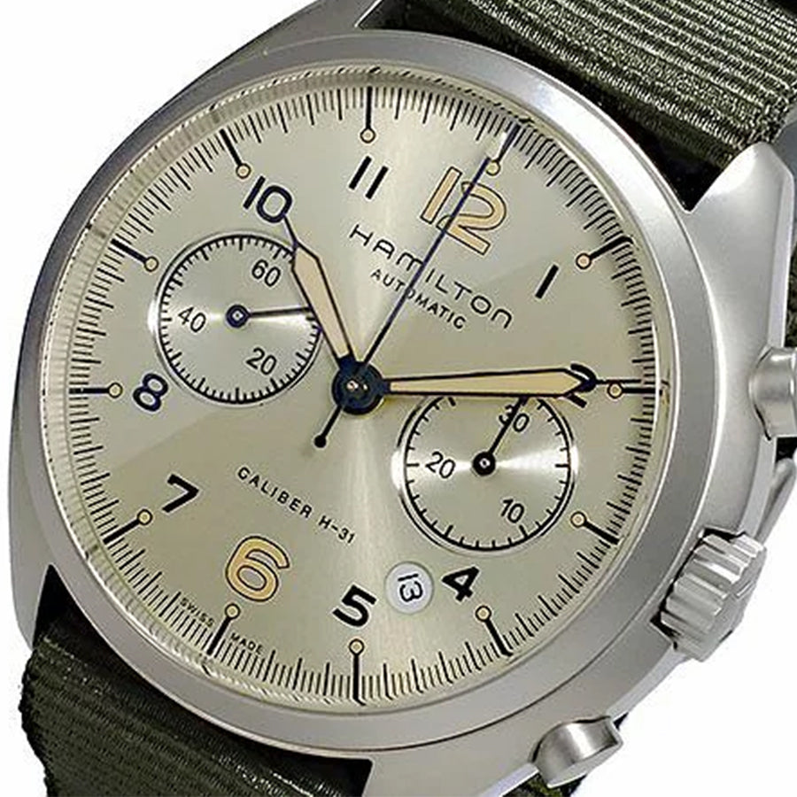 H76456955-Hamilton Men's H76456955 Khaki Aviation Pilot Pioneer Watch