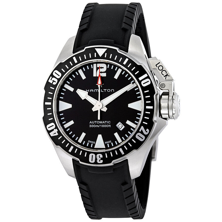 Hamilton Men s H77605335 Khaki Navy Frogman Auto Watch