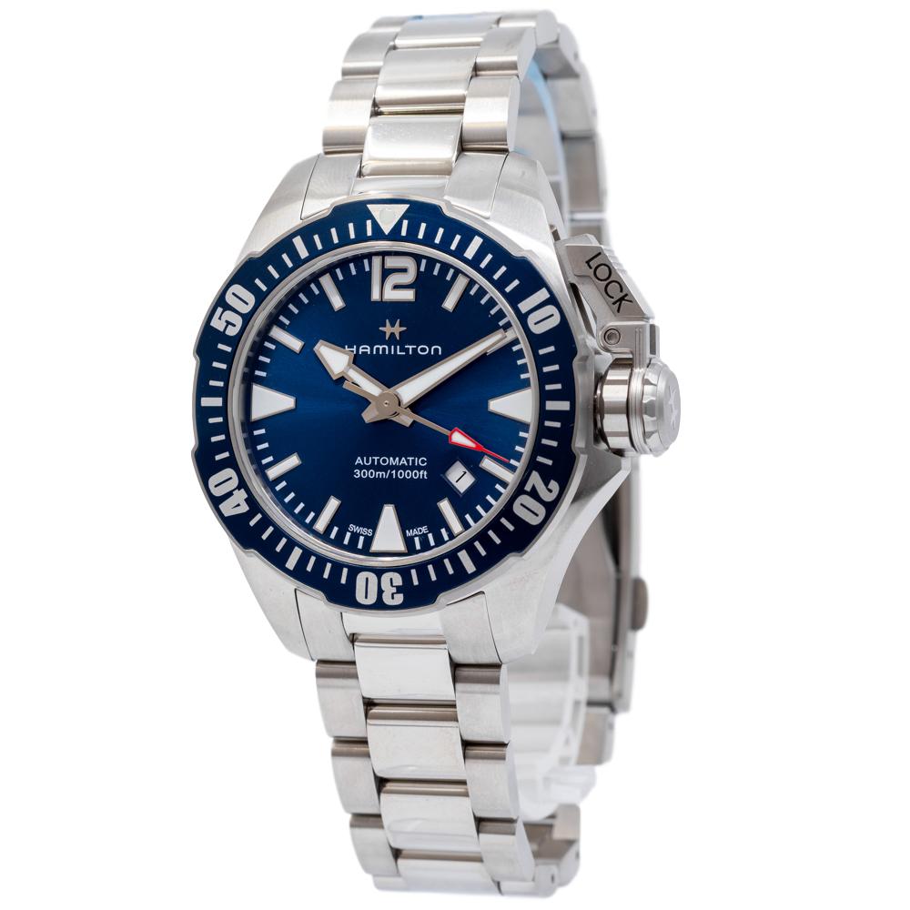 H77705145-Hamilton Men's H77705145 Khaki Navy Frogman Auto Watch