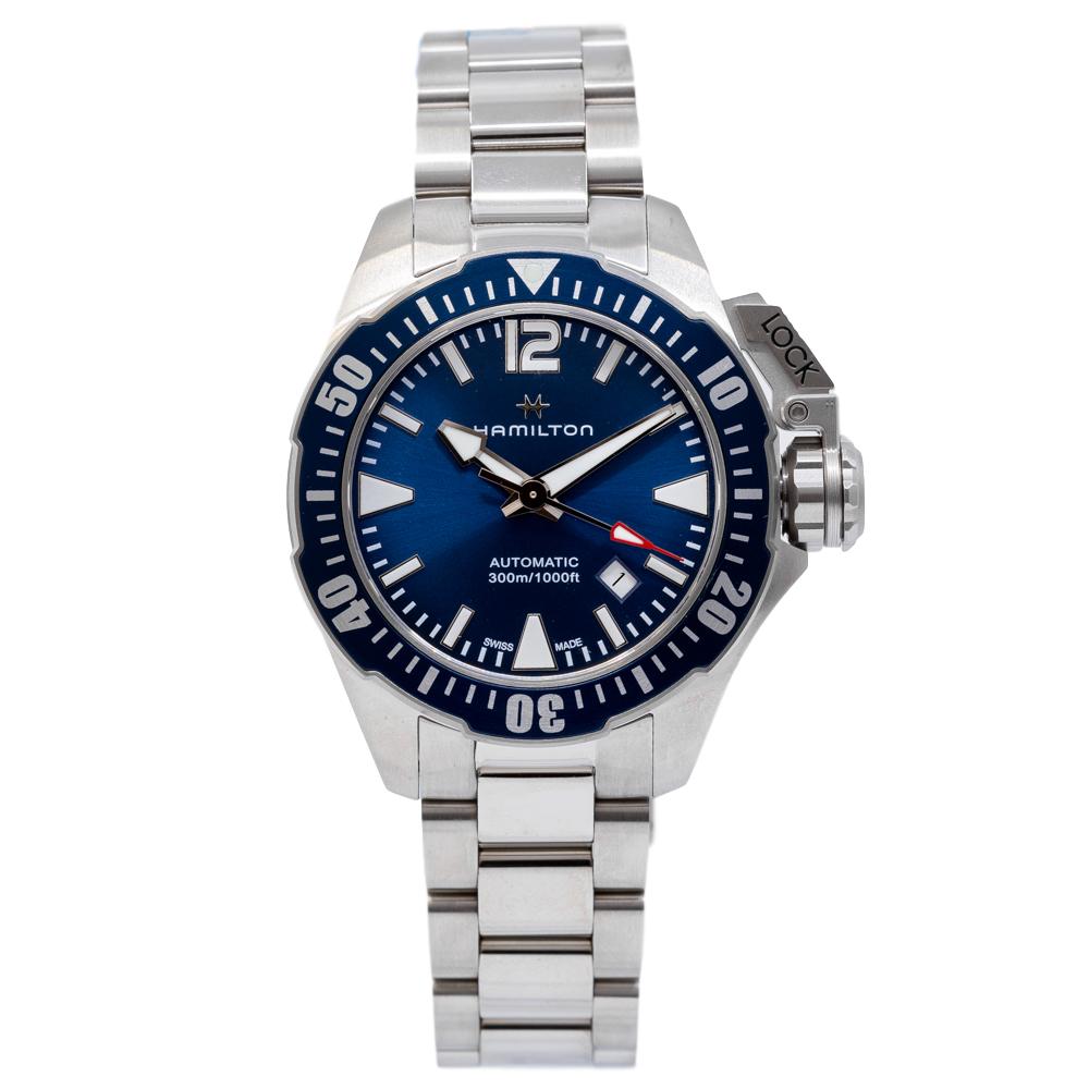 H77705145-Hamilton Men's H77705145 Khaki Navy Frogman Auto Watch