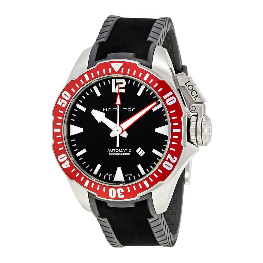 H77805335-Hamilton Men's H77805335 Khaki Navy Frogman Titanium Auto